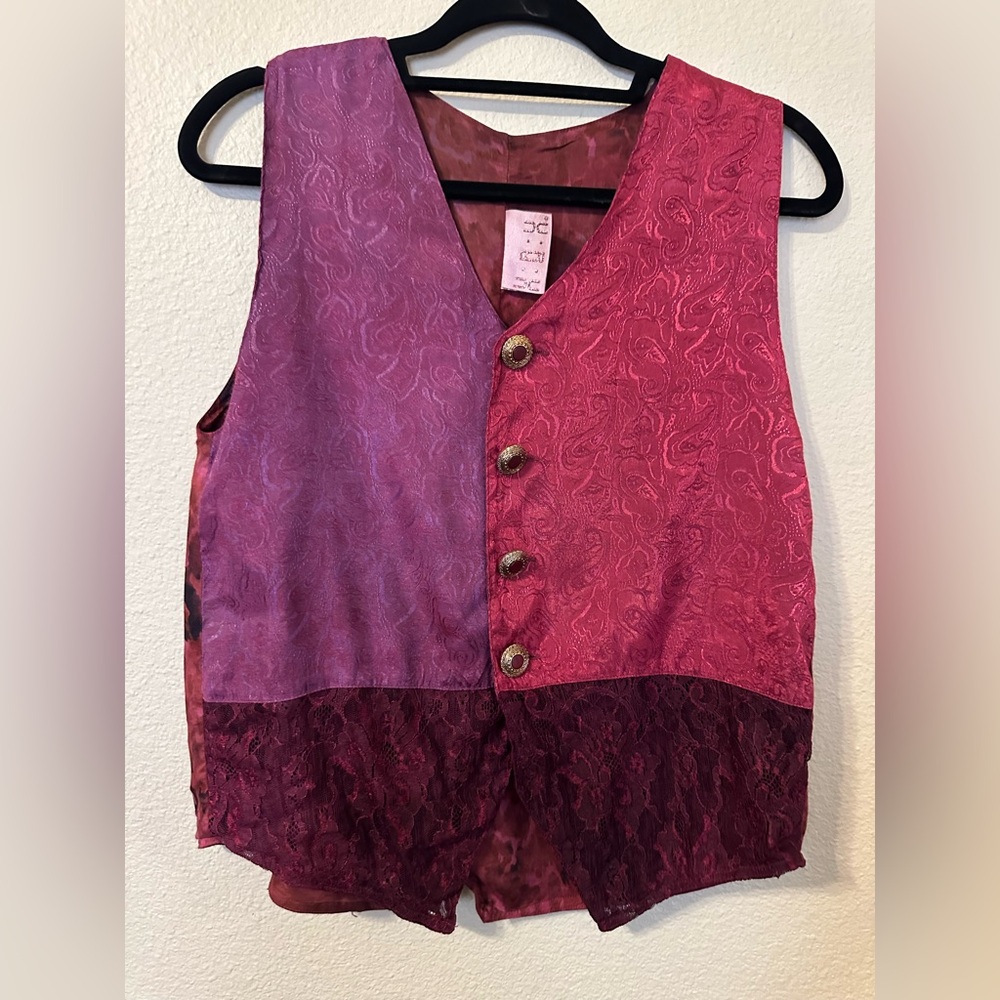 Pink Buttoned Vest Blouse with Classic Style